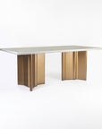 Omar Marbel 8 Seater Dining Table with Iron - Brass