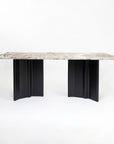 Omar Marbel 8 Seater Dining Table with Iron - Black