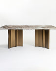 Omar Marbel 8 Seater Dining Table with Iron - Brass