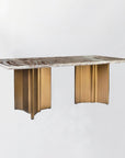 Omar Marbel 8 Seater Dining Table with Iron - Brass