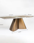 Chrome Marbel 8 Seater Dining Table with Iron - Brass