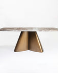 Chrome Marbel 8 Seater Dining Table with Iron - Brass