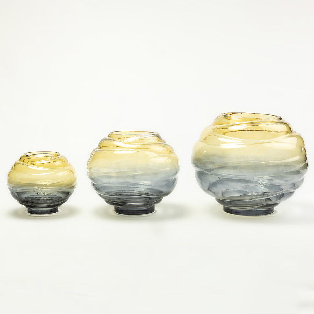 Dynaris Edge Glass Vase Set of 3 - All