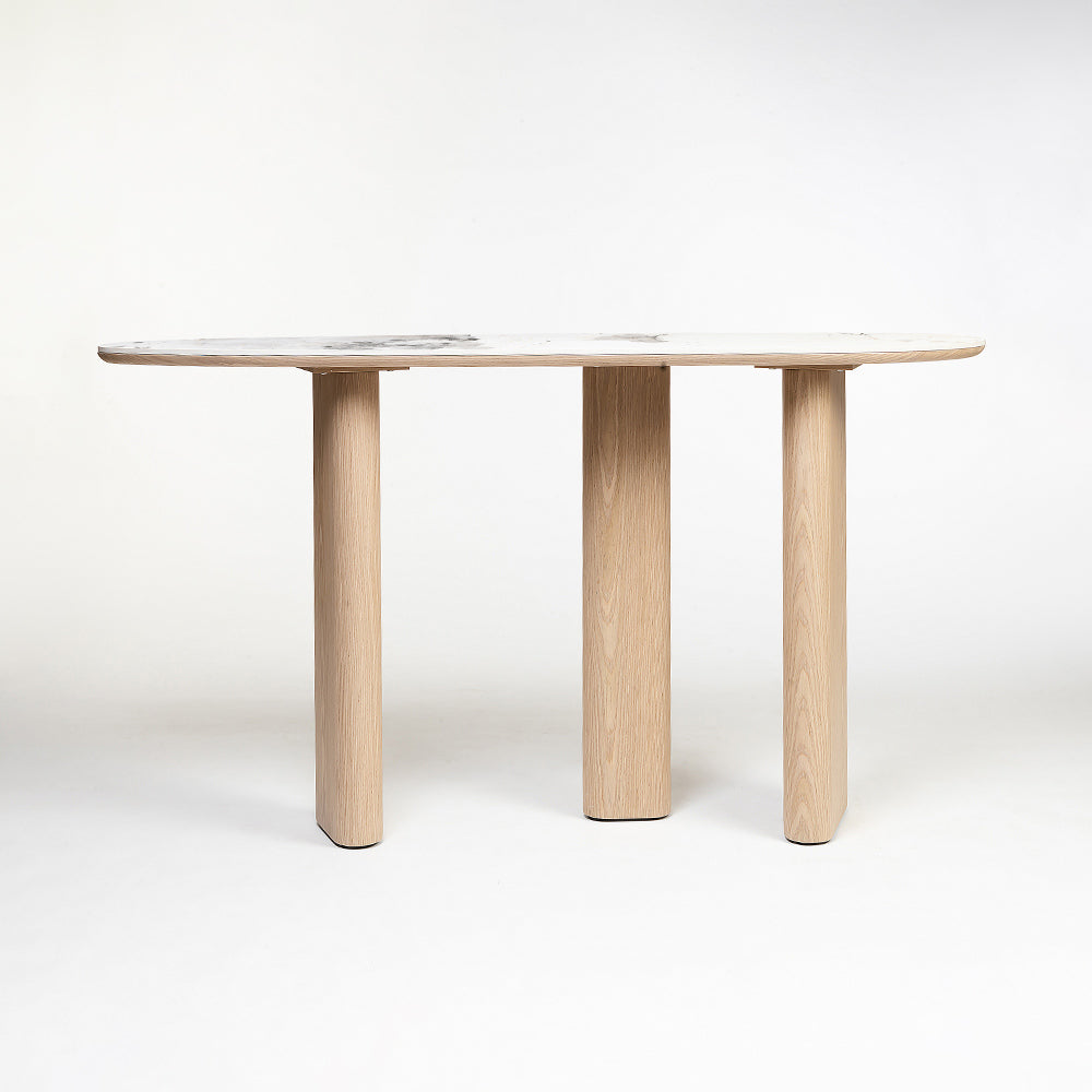 Synergon Daniela Marble Top Console Table
