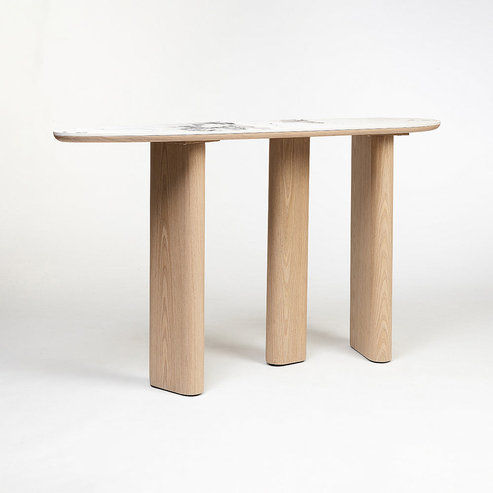 Synergon Daniela Marble Top Console Table