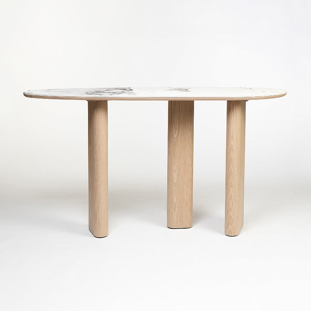 Synergon Daniela Marble Top Console Table
