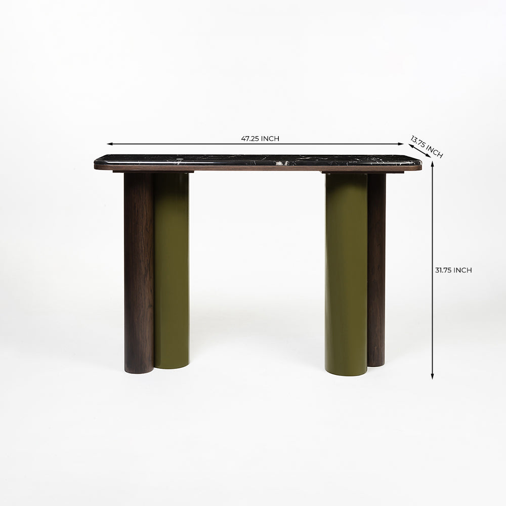 Jakob Cane Marble Top Console Table
