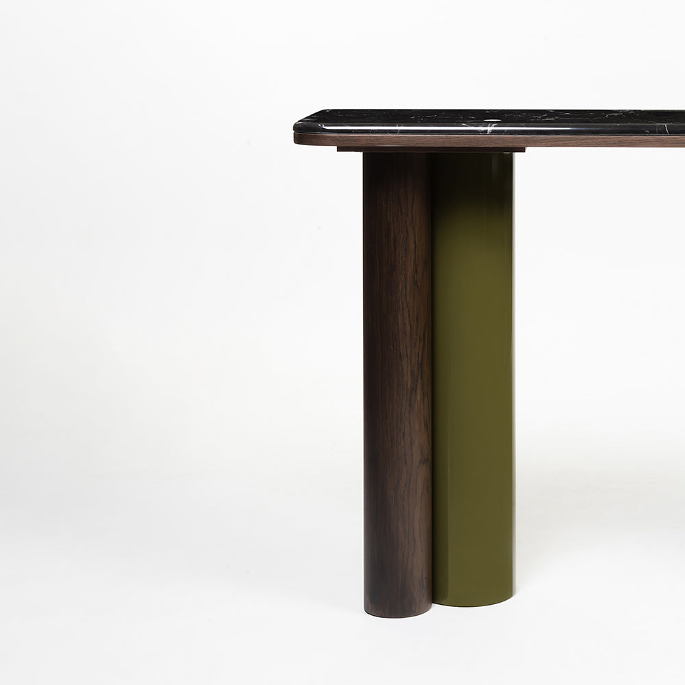 Jakob Cane Marble Top Console Table