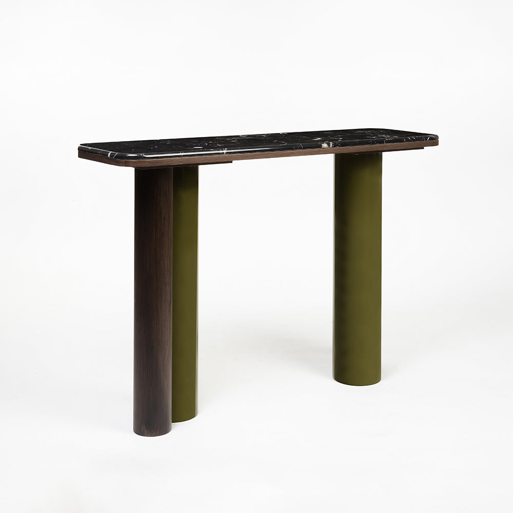 Jakob Cane Marble Top Console Table