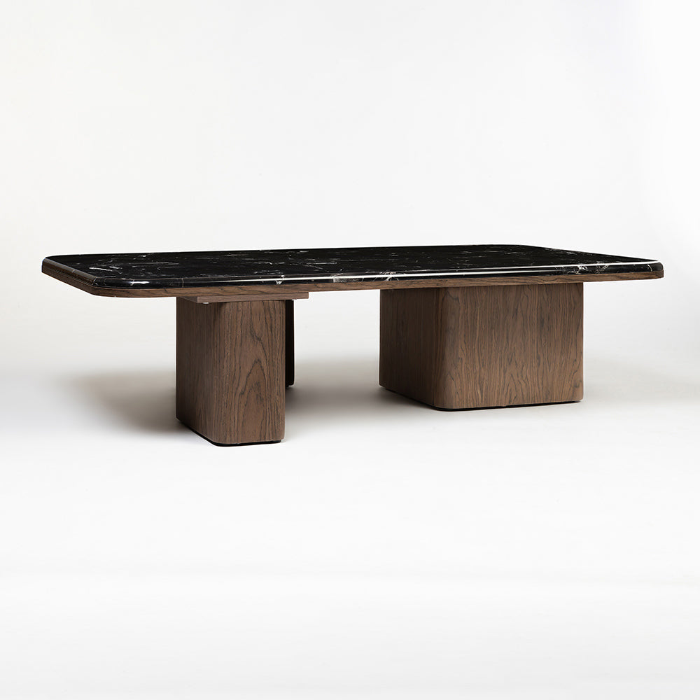 Lakesona Sherwin Rectangular Black Marble Coffee Table
