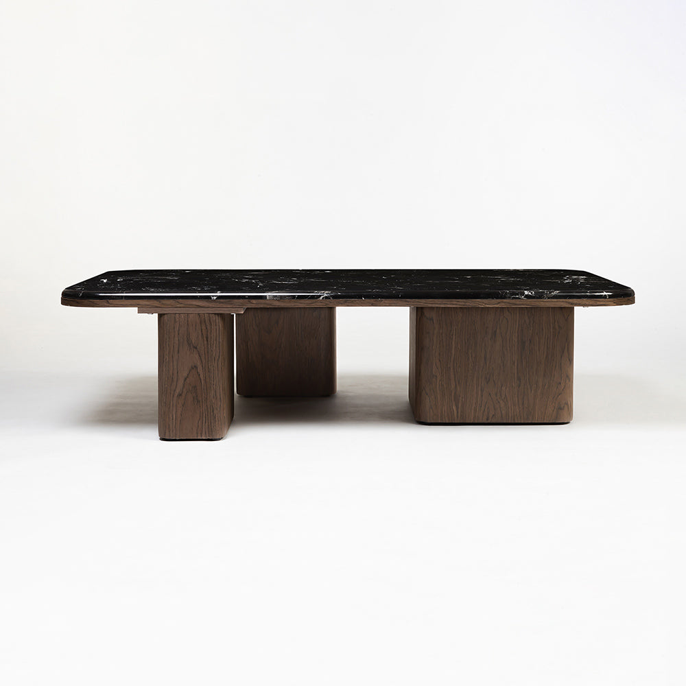 Lakesona Sherwin Rectangular Black Marble Coffee Table