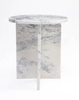 Walka White Purple Marble Accent Table