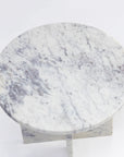 Walka White Purple Marble Accent Table