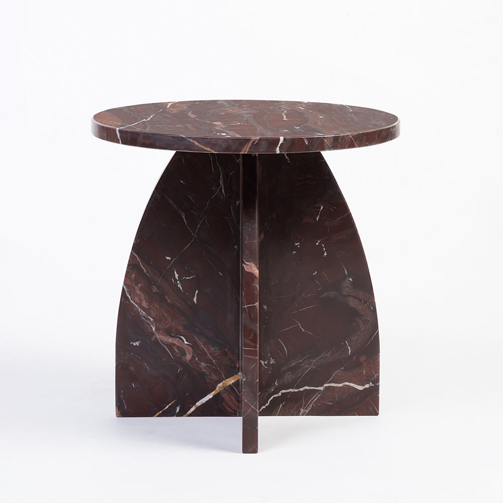 Summa Red Marble Accent Table