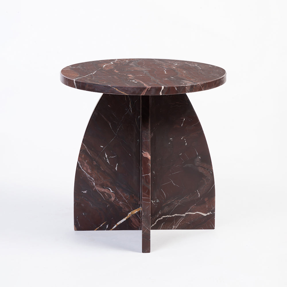 Summa Red Marble Accent Table