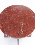 Summa Red Marble Accent Table