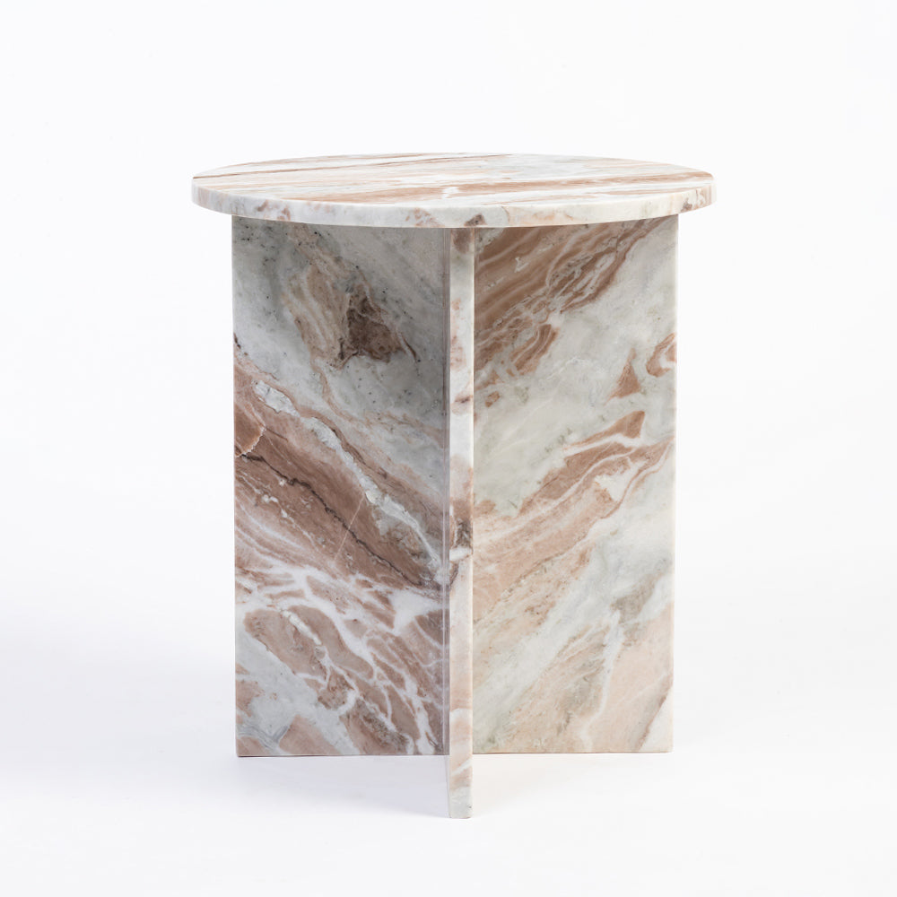 Roscoe Butterscotch Marble Accent Table