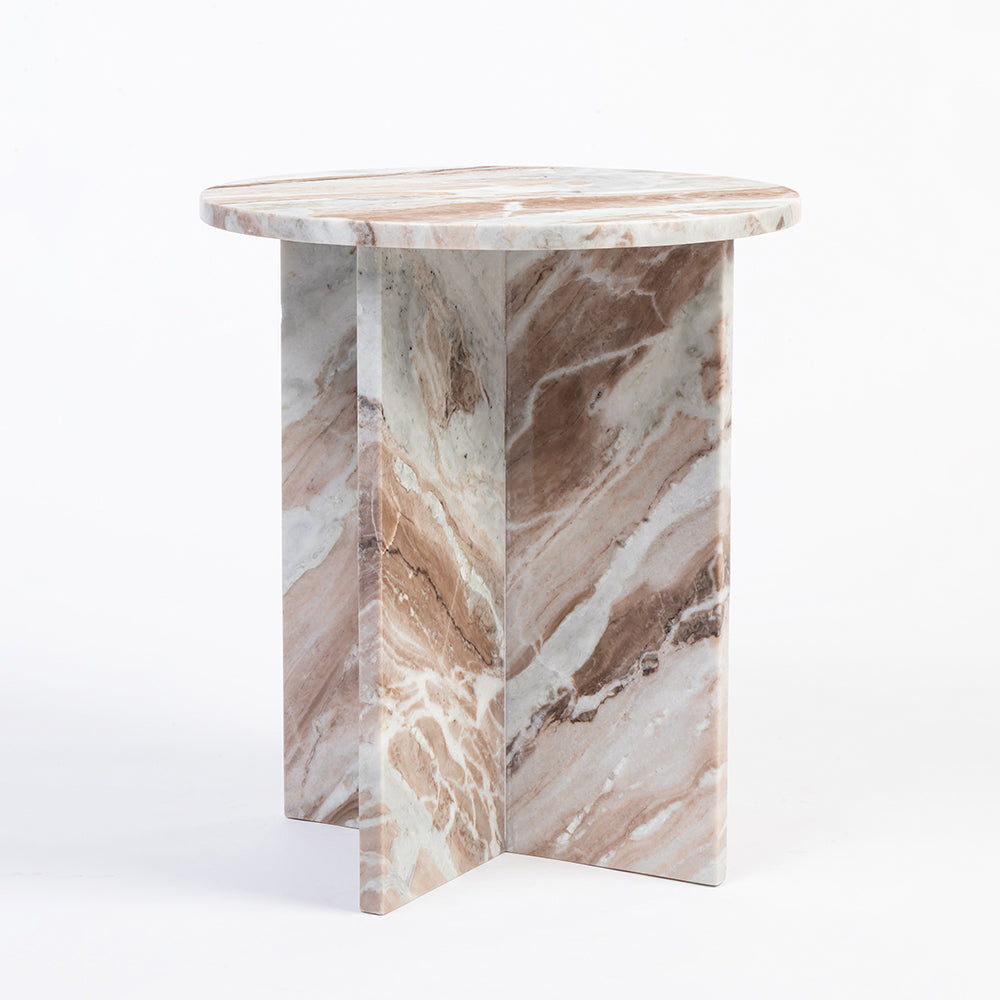Roscoe Butterscotch Marble Accent Table
