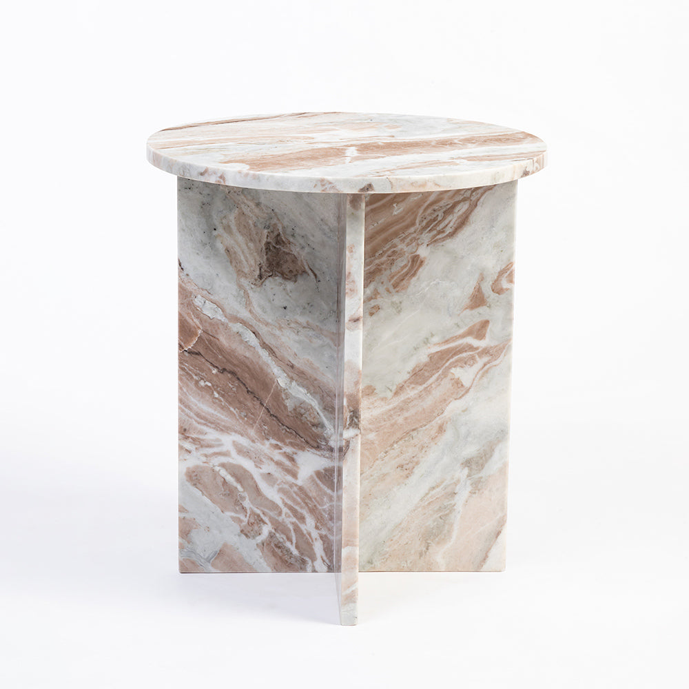 Roscoe Butterscotch Marble Accent Table