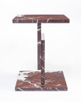 Shad Red Marble Accent Table