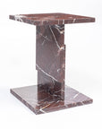 Shad Red Marble Accent Table