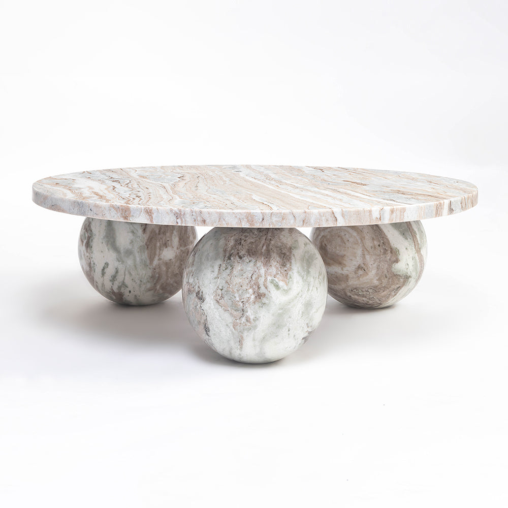 Bejoy Butterscotch Marble Round Coffee Table