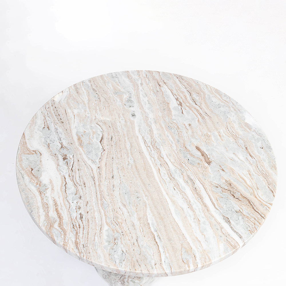 Bejoy Butterscotch Marble Round Coffee Table