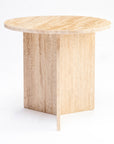 Lumi Travertine Marble Accent Table