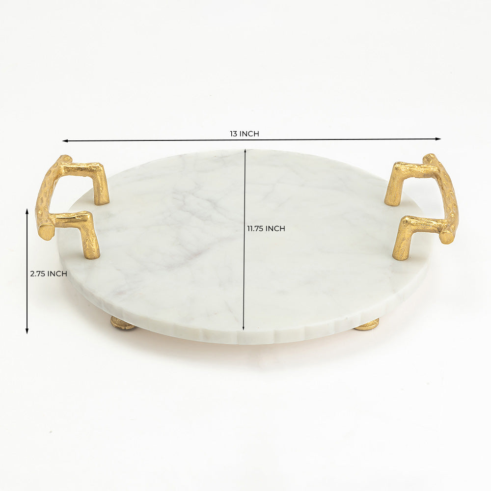 Marble Sylvan Handcrafted Aluminium Tray