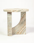 Crescent Vein Marble Accent Table