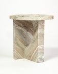 Crescent Vein Marble Accent Table