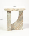 Crescent Vein Marble Accent Table