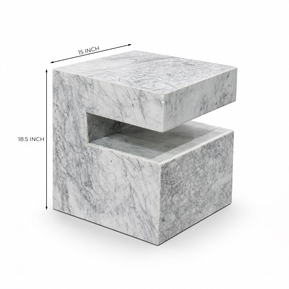Sawar Marble Motto Accent Table