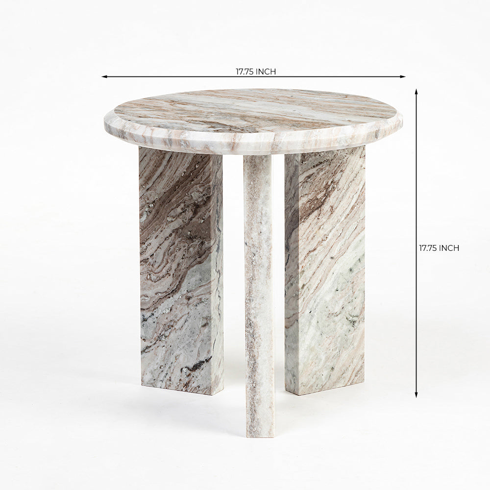 Miggo Sawar Marble Round Coffee Table (Small) – Purple & White