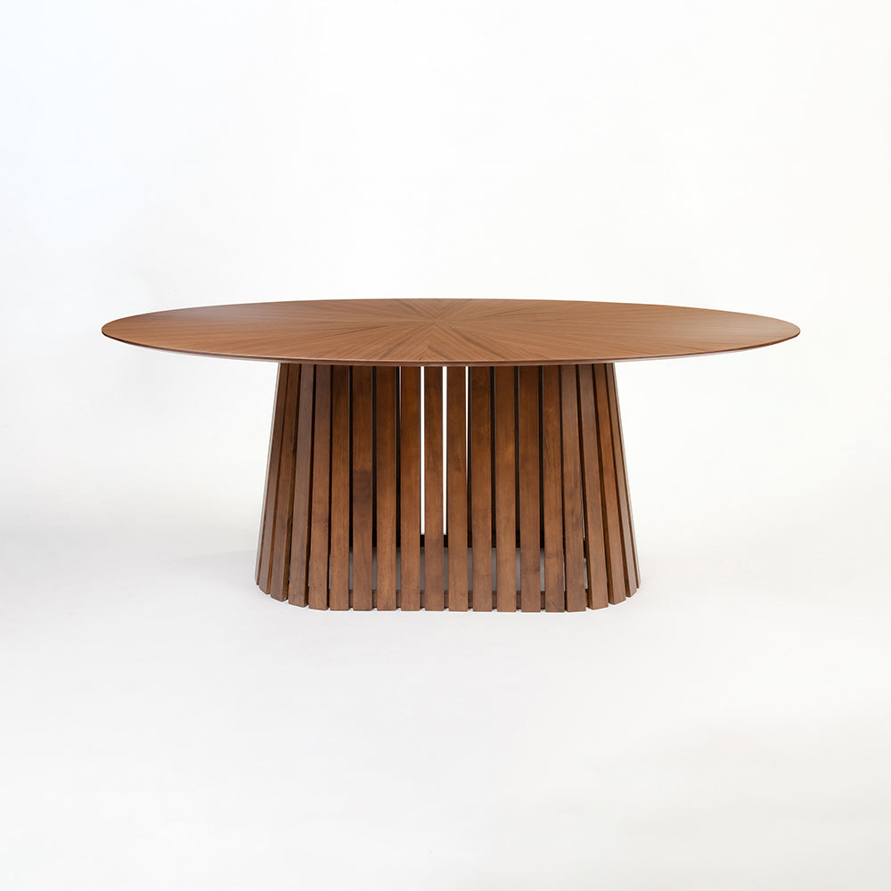 Helter MDF Walnut 6 Seater Dining Table