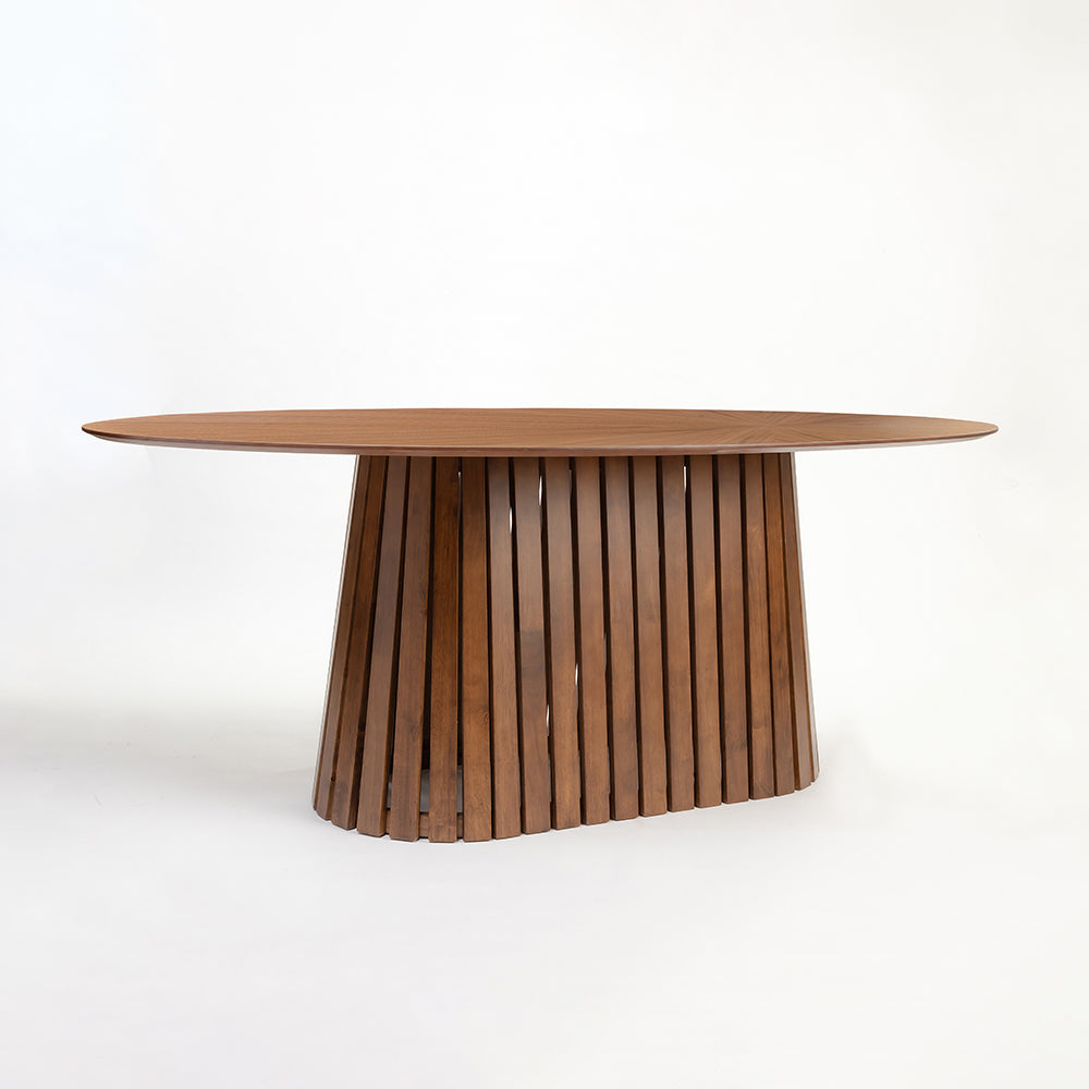 Helter MDF Walnut 6 Seater Dining Table