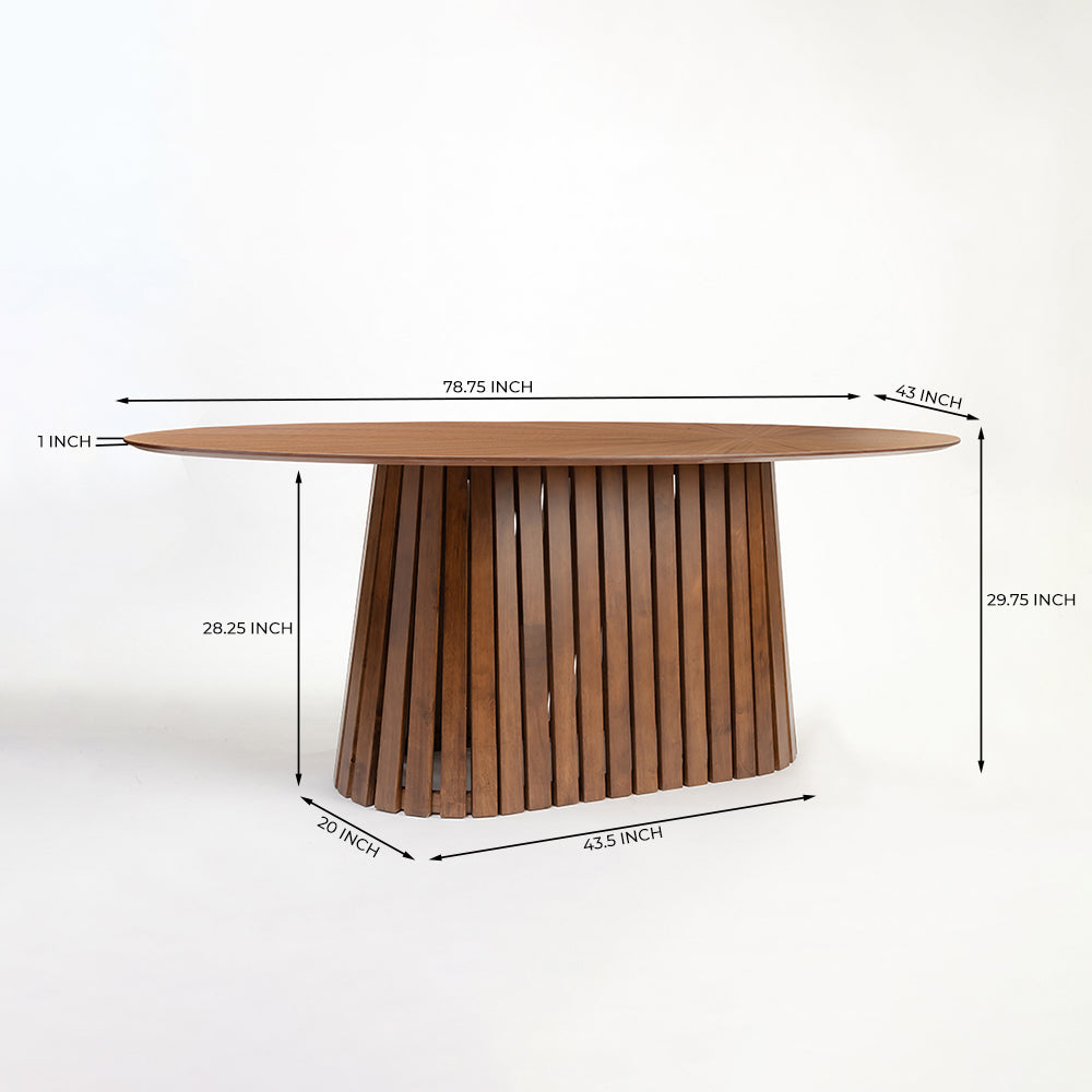 Helter MDF Walnut 6 Seater Dining Table