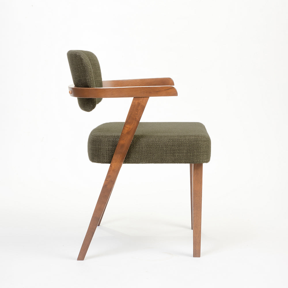 Boucle Medio Dining Chair with Parawood