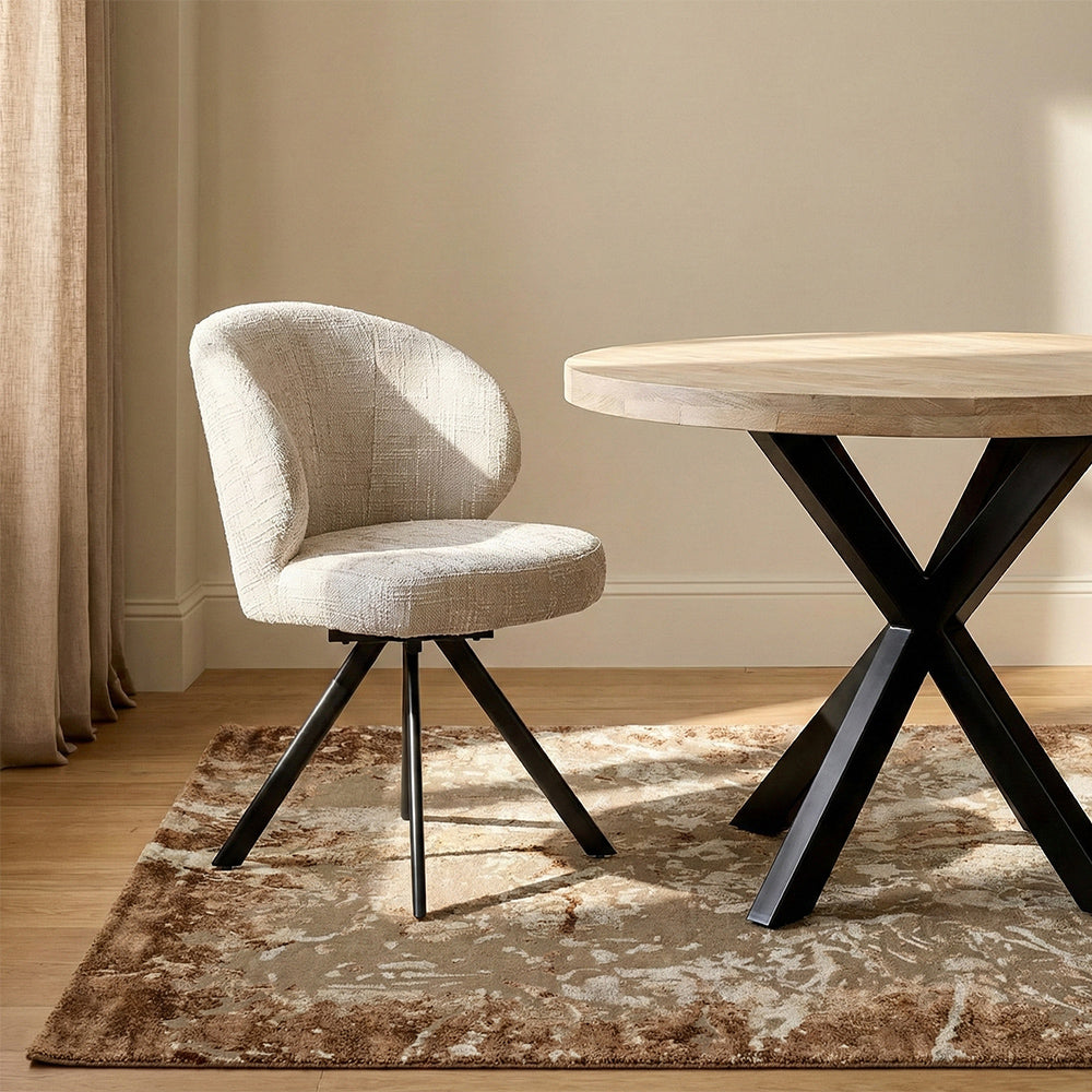 Boucle Vershe Dining Chair with Metal