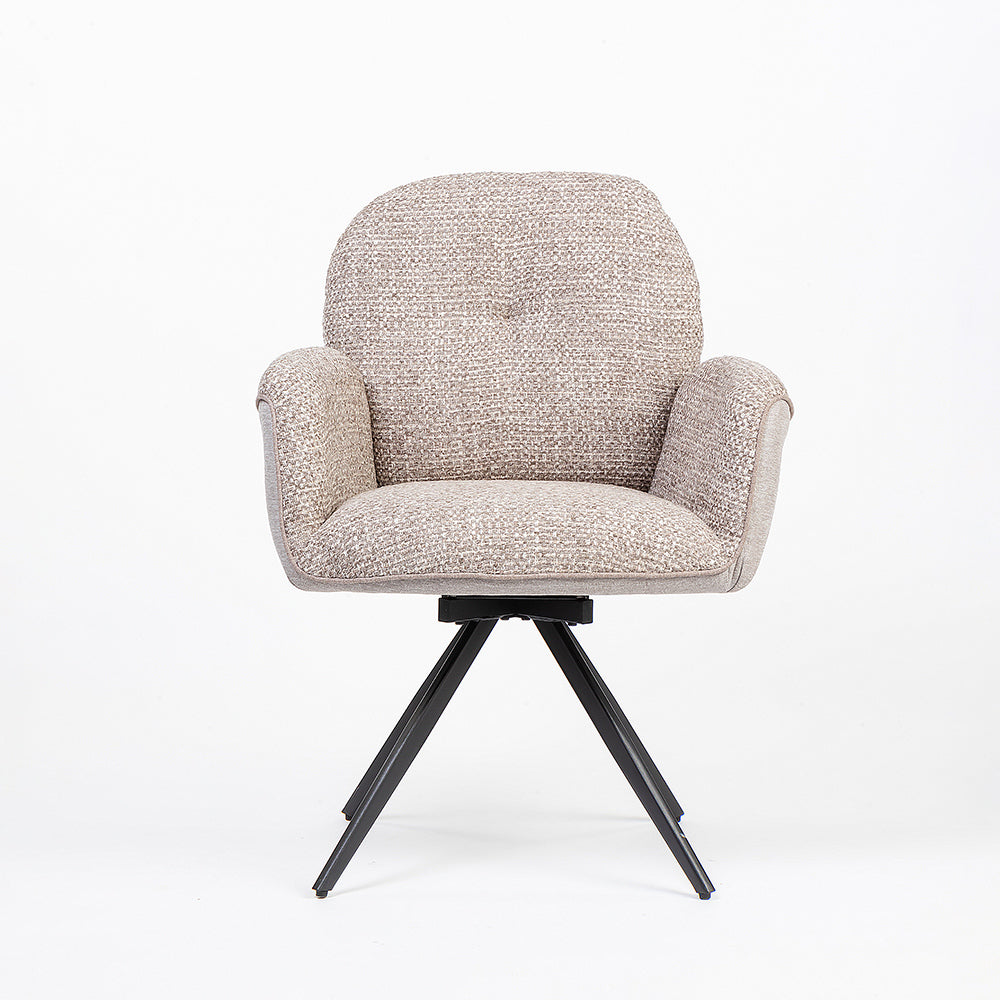 Boucle Scoot Dining Chair with Metal
