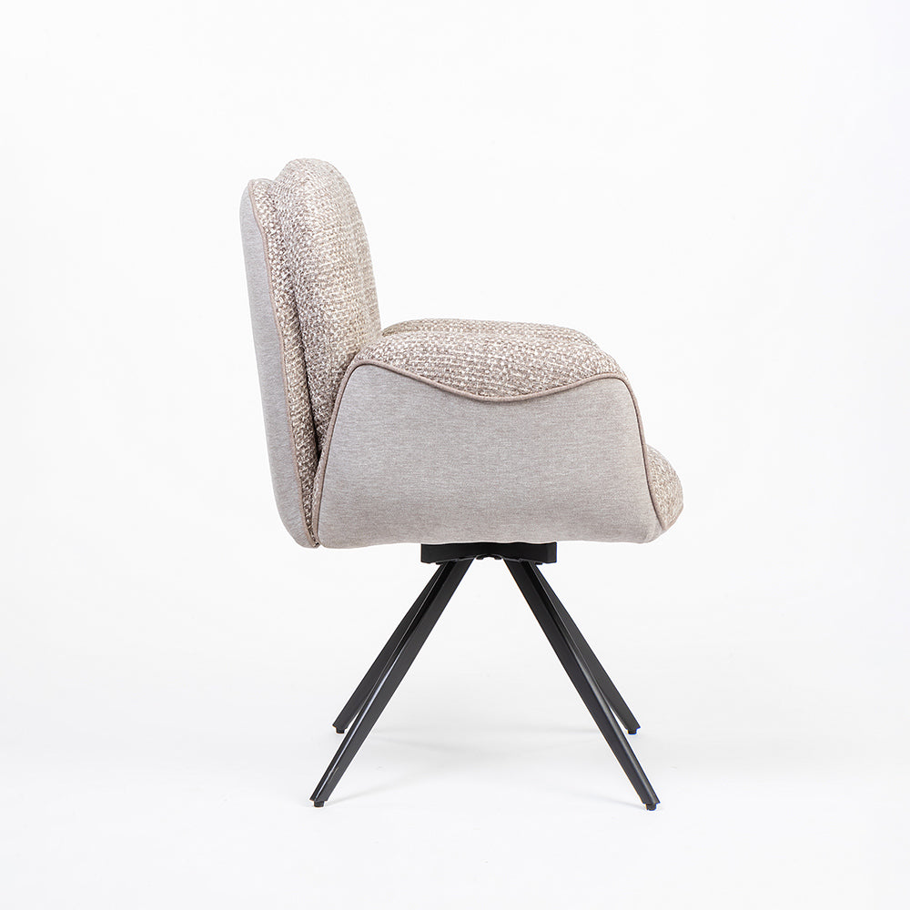 Boucle Scoot Dining Chair with Metal