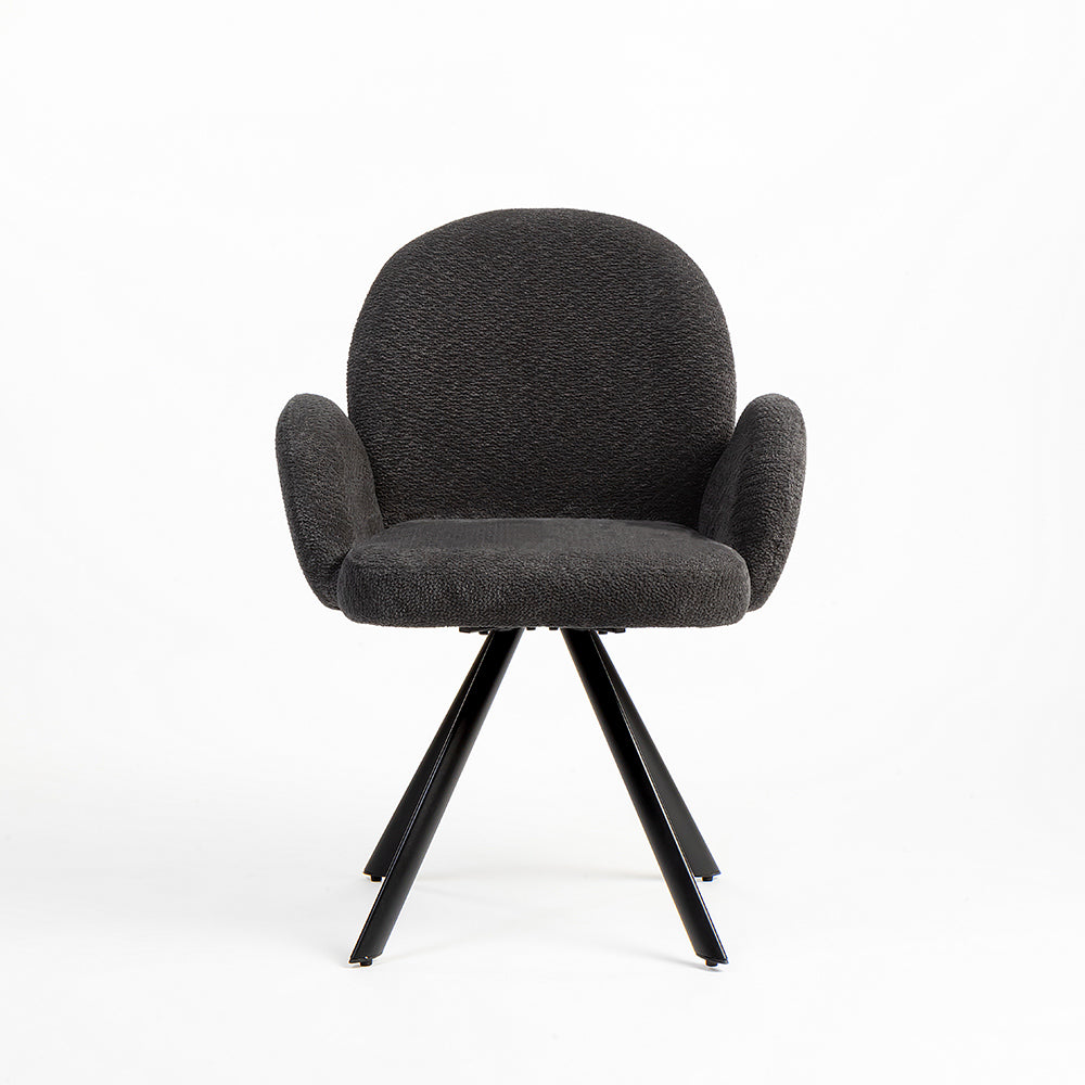 Boucle Hoir Dining Chair with Metal