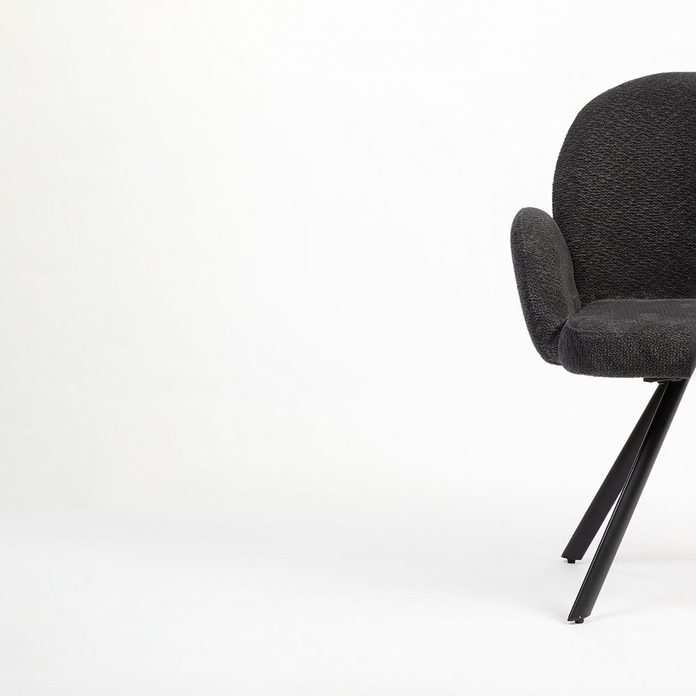 Boucle Hoir Dining Chair with Metal