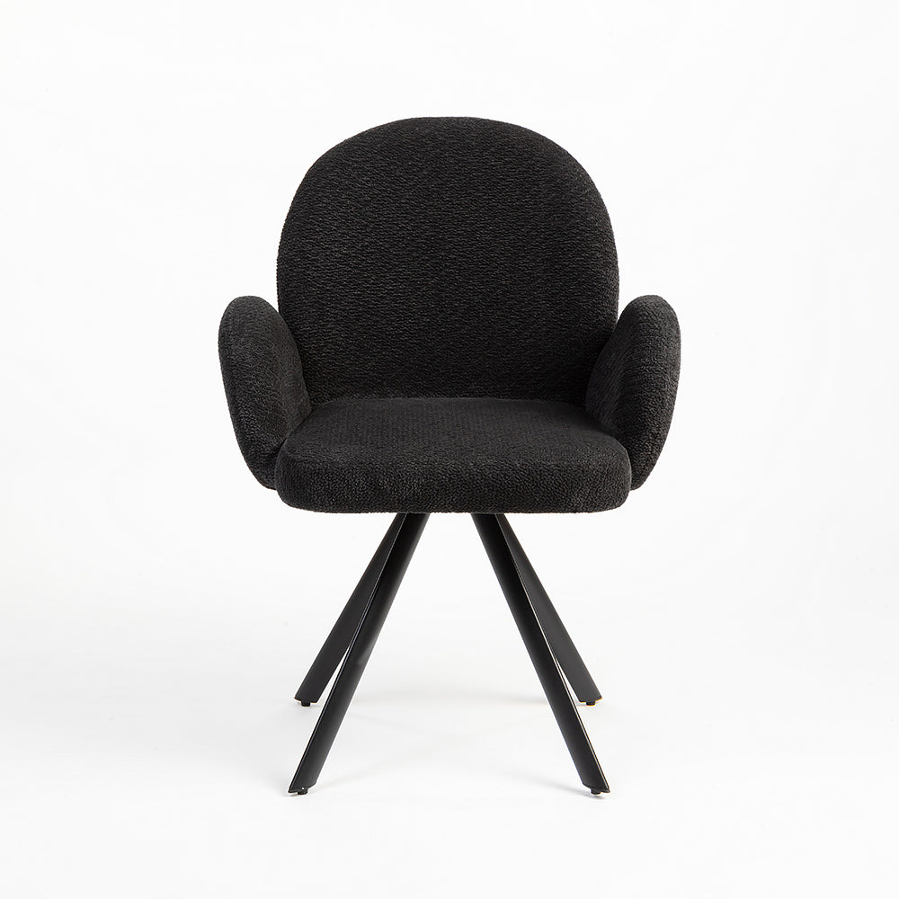 Boucle Hoir Dining Chair with Metal