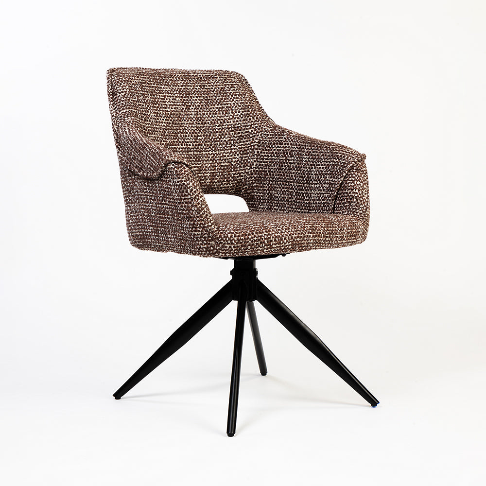 Boucle Wisko Dining Chair with Metal- Swivel