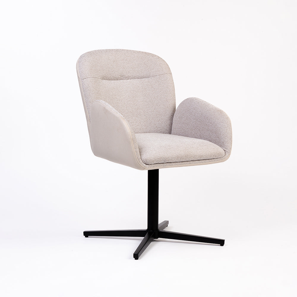 Boucle Siko Dining Chair with Metal- Swivel