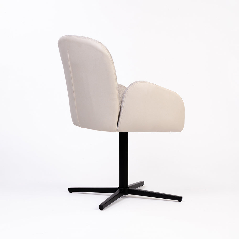 Boucle Siko Dining Chair with Metal- Swivel