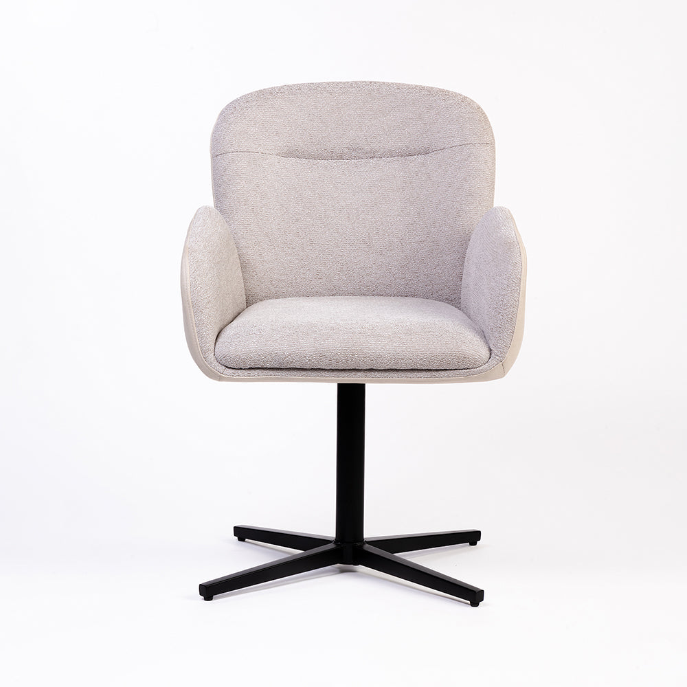 Boucle Siko Dining Chair with Metal- Swivel