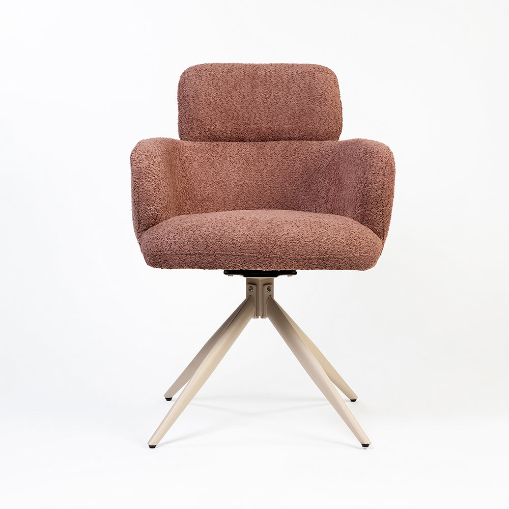 Boucle Babad Dining Chair with Metal- Swivel
