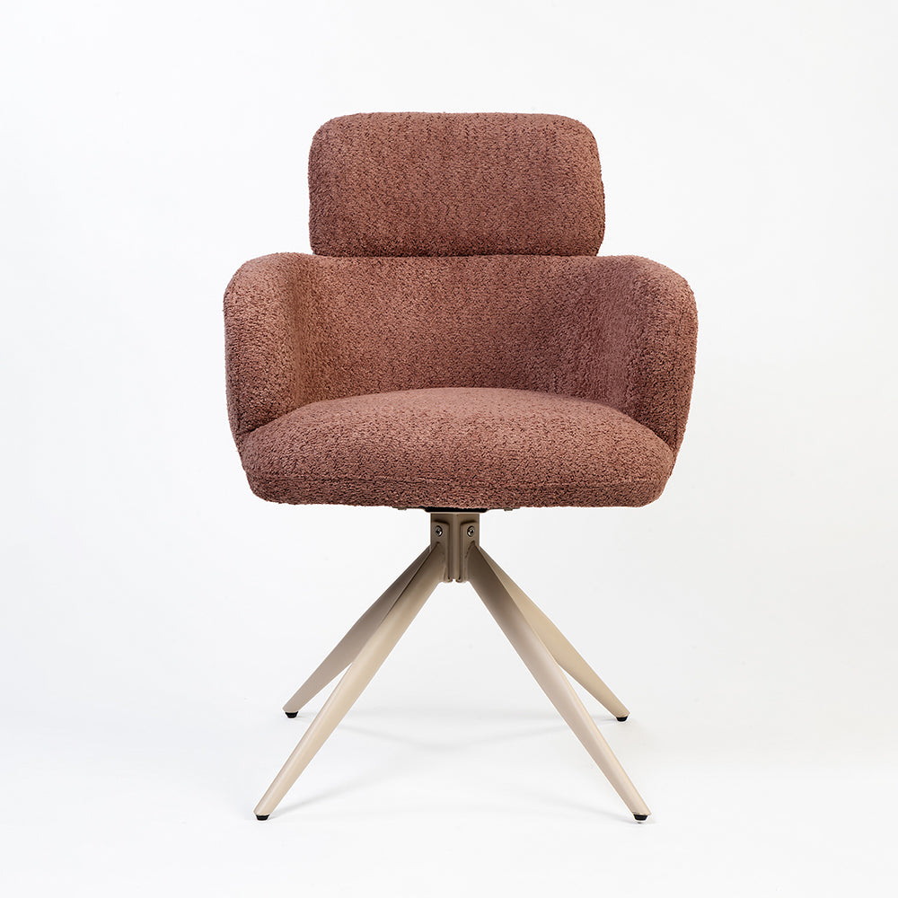 Boucle Babad Dining Chair with Metal- Swivel